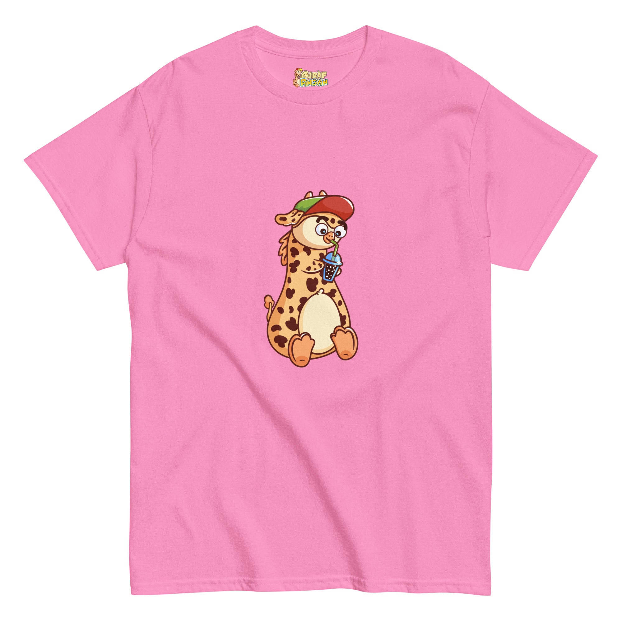 Bubble Tea girafpingvin Voksen T-shirt [Ekstra tyk]