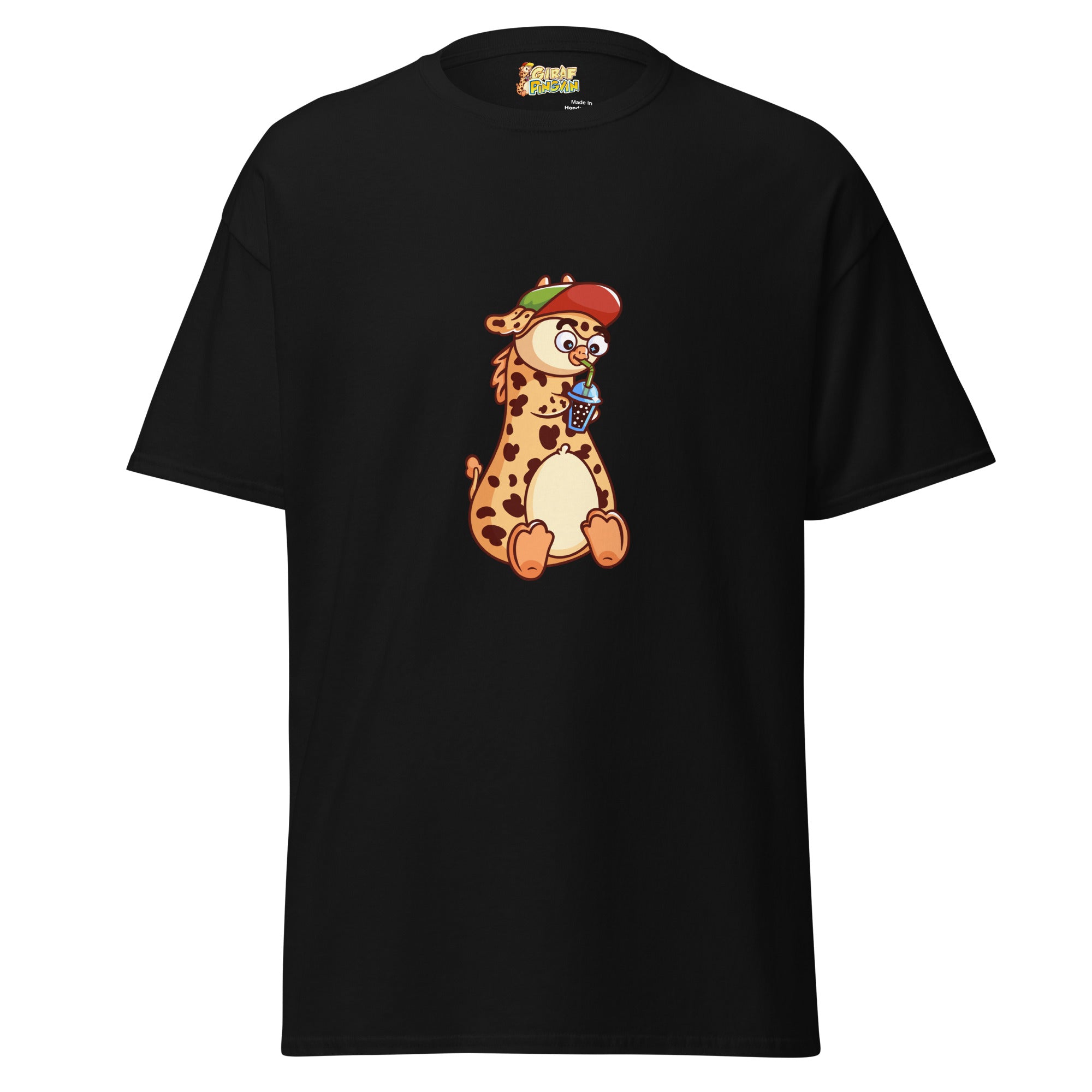 Bubble Tea girafpingvin Voksen T-shirt [Ekstra tyk]