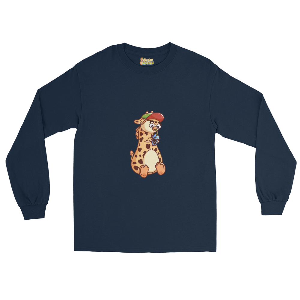 Bubble Tea girafpingvin Voksen Langærmet T-shirt [Ekstra tyk]