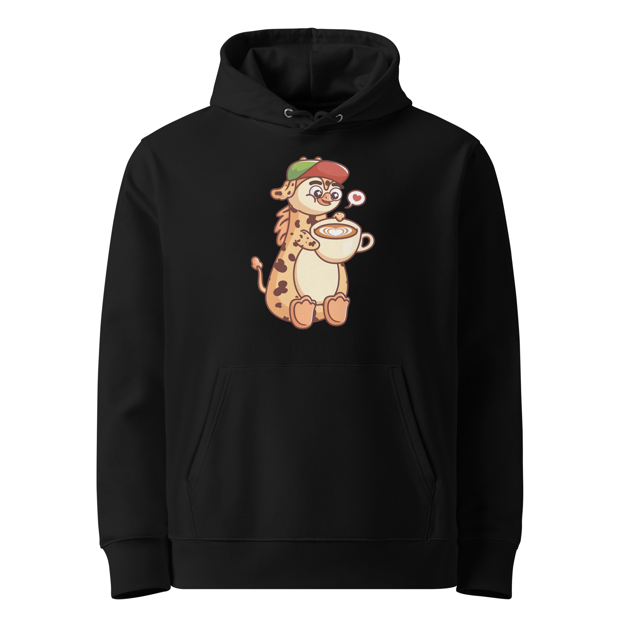 Kaffe girafpingvin Voksen Eco Hoodie