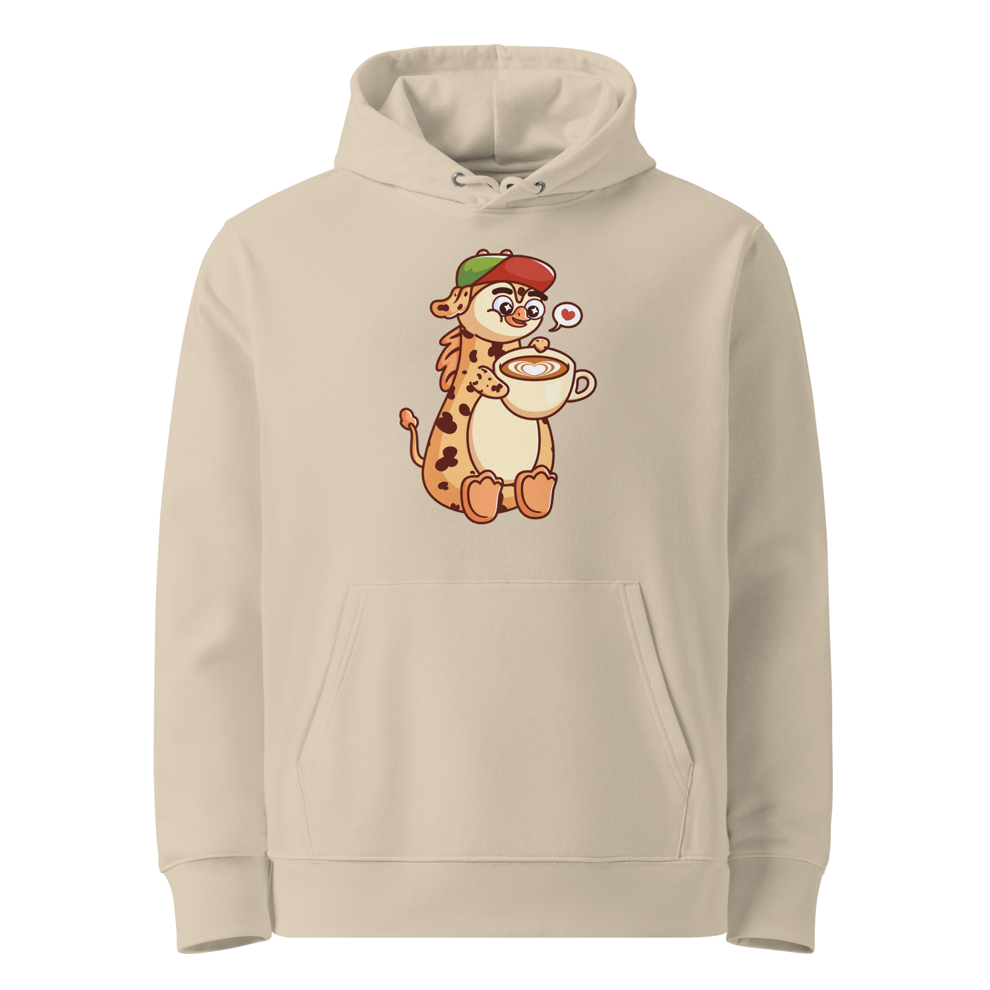 Kaffe girafpingvin Voksen Eco Hoodie