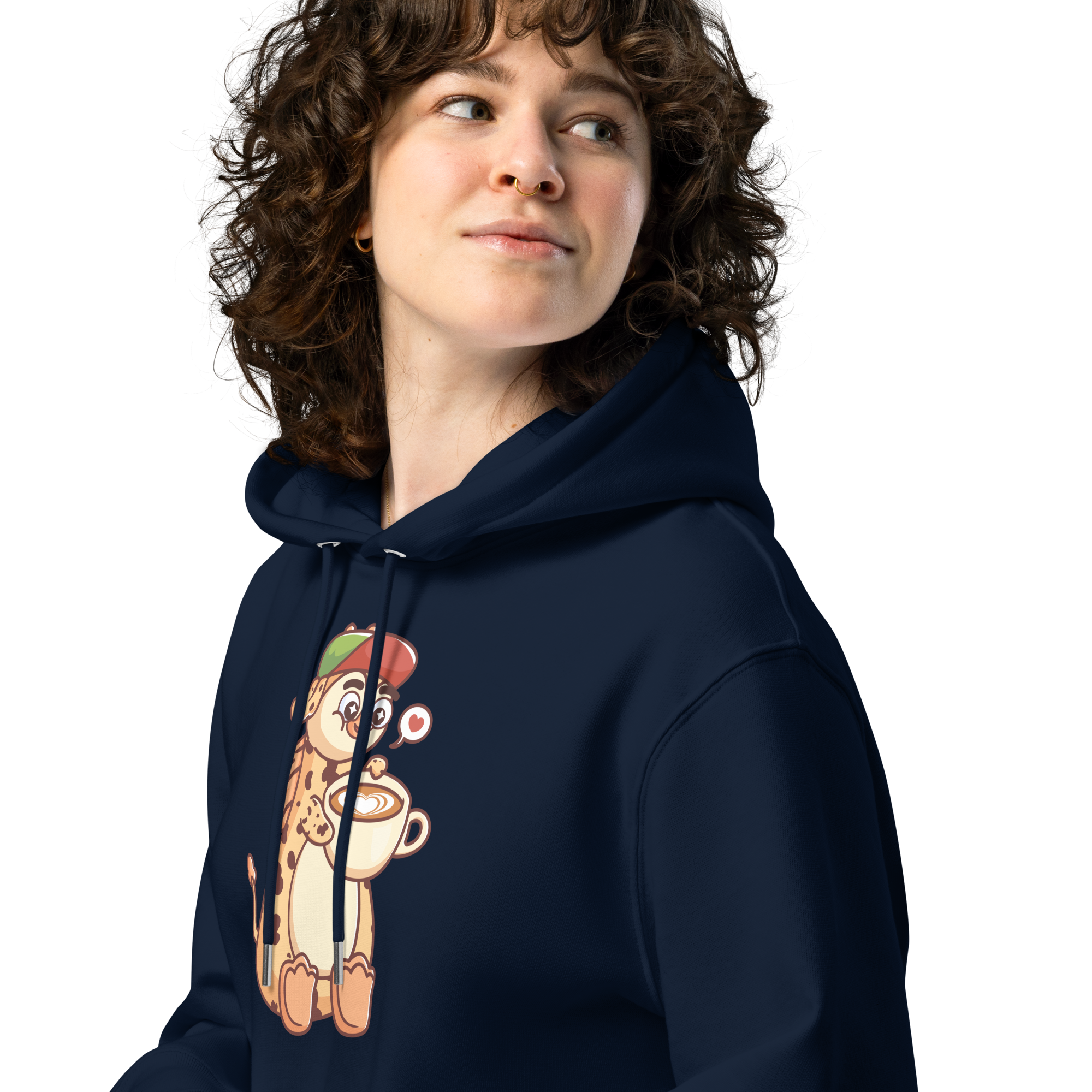 Kaffe girafpingvin Voksen Eco Hoodie