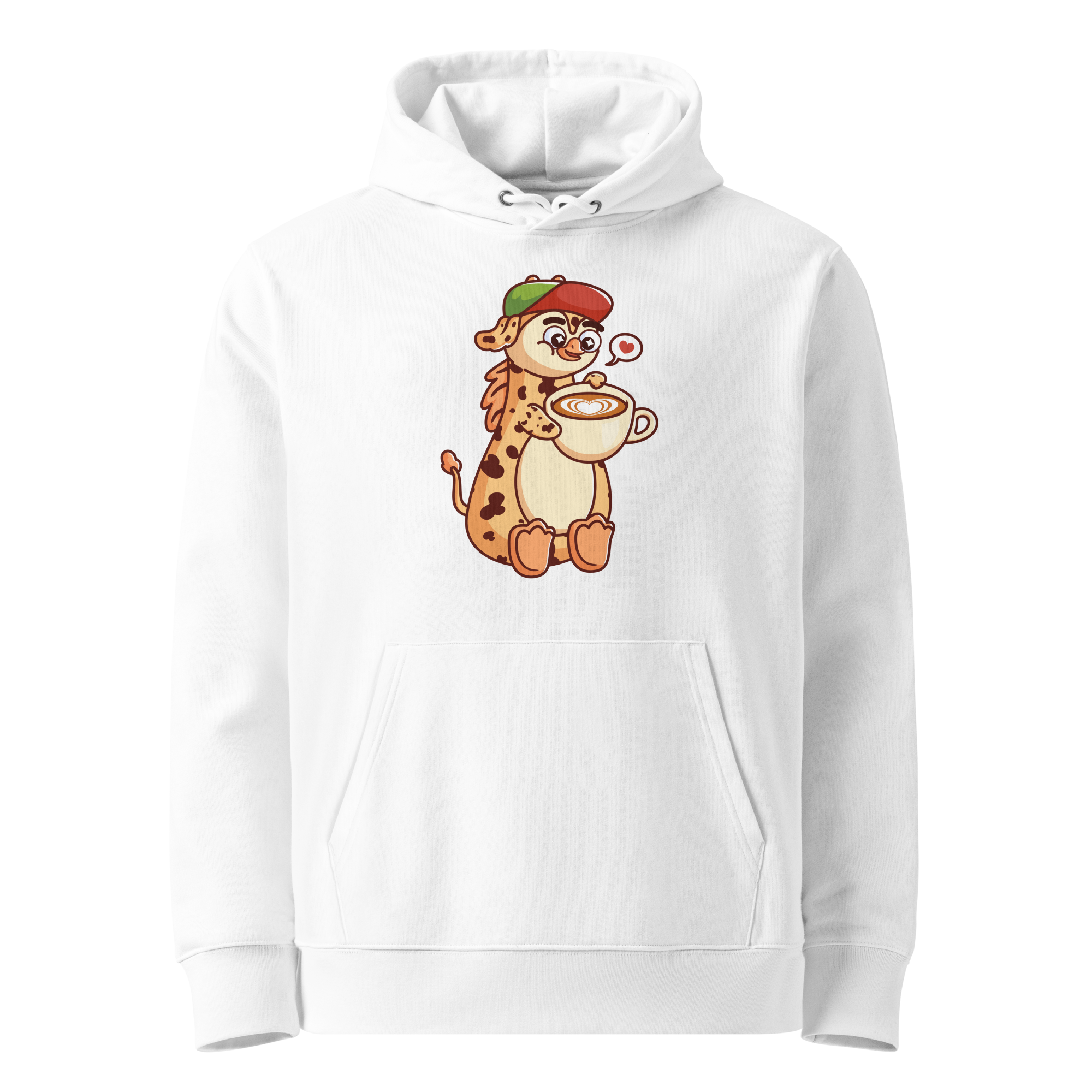 Kaffe girafpingvin Voksen Eco Hoodie