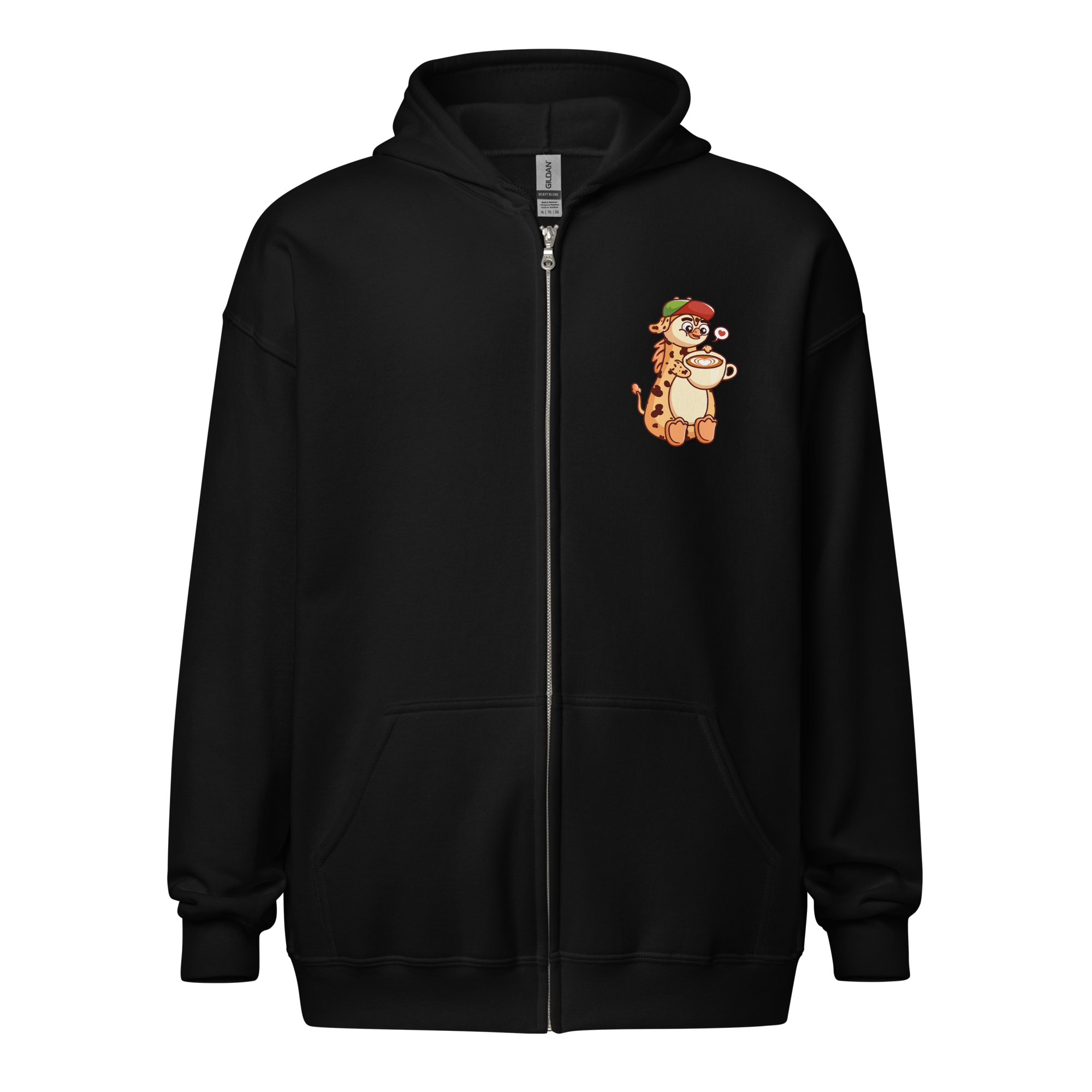 Kaffe girafpingvin Voksen Zip Hoodie