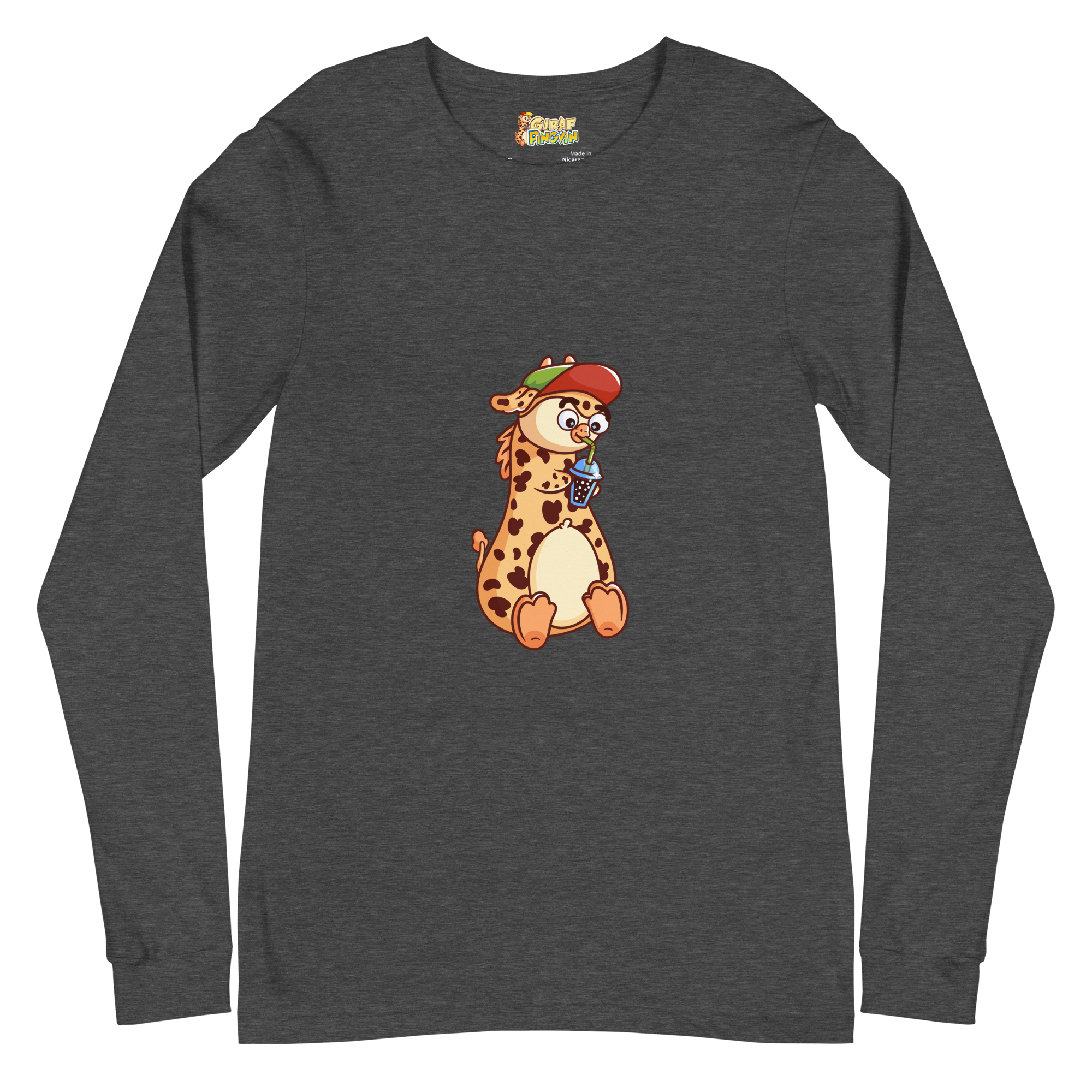 Bubble Tea girafpingvin Voksen Langærmet T-shirt