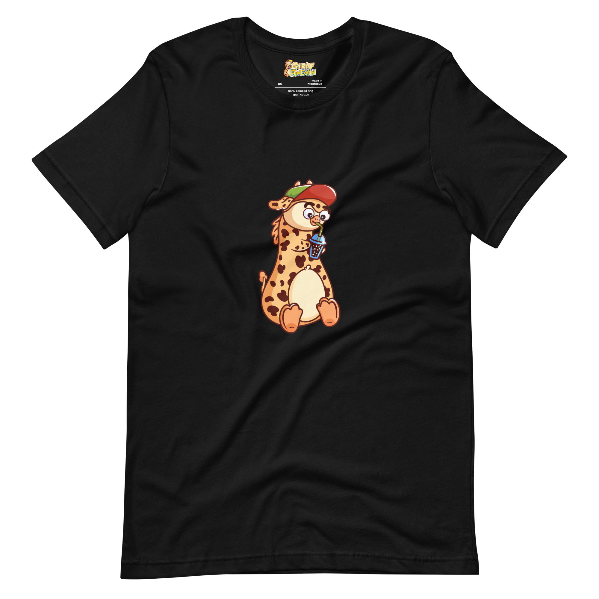 Bubble Tea girafpingvin Voksen T-shirt [Ekatra blød]