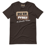 Du er fyret (Hvid tekst) Voksen T-shirt (Ekstra blød)