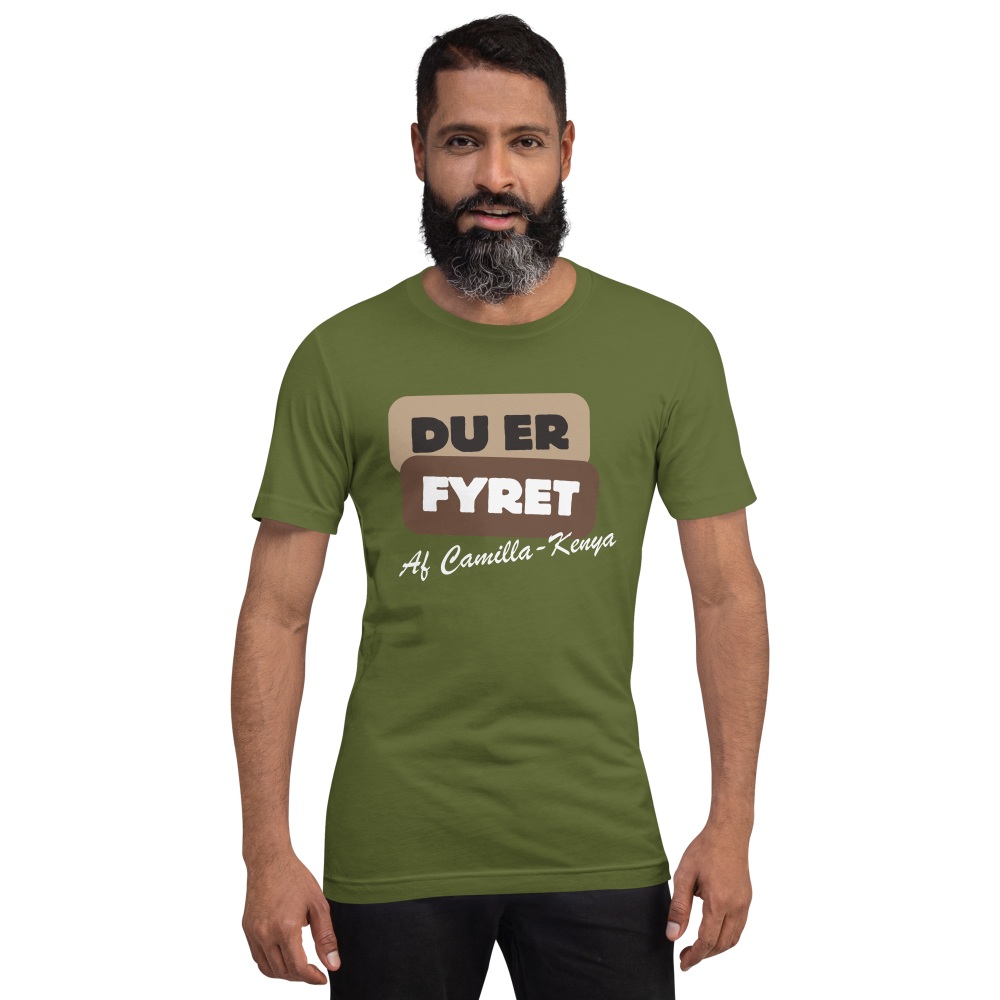 Du er fyret (Hvid tekst) Voksen T-shirt (Ekstra blød)