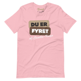 Du er fyret (Hvid tekst) Voksen T-shirt (Ekstra blød)