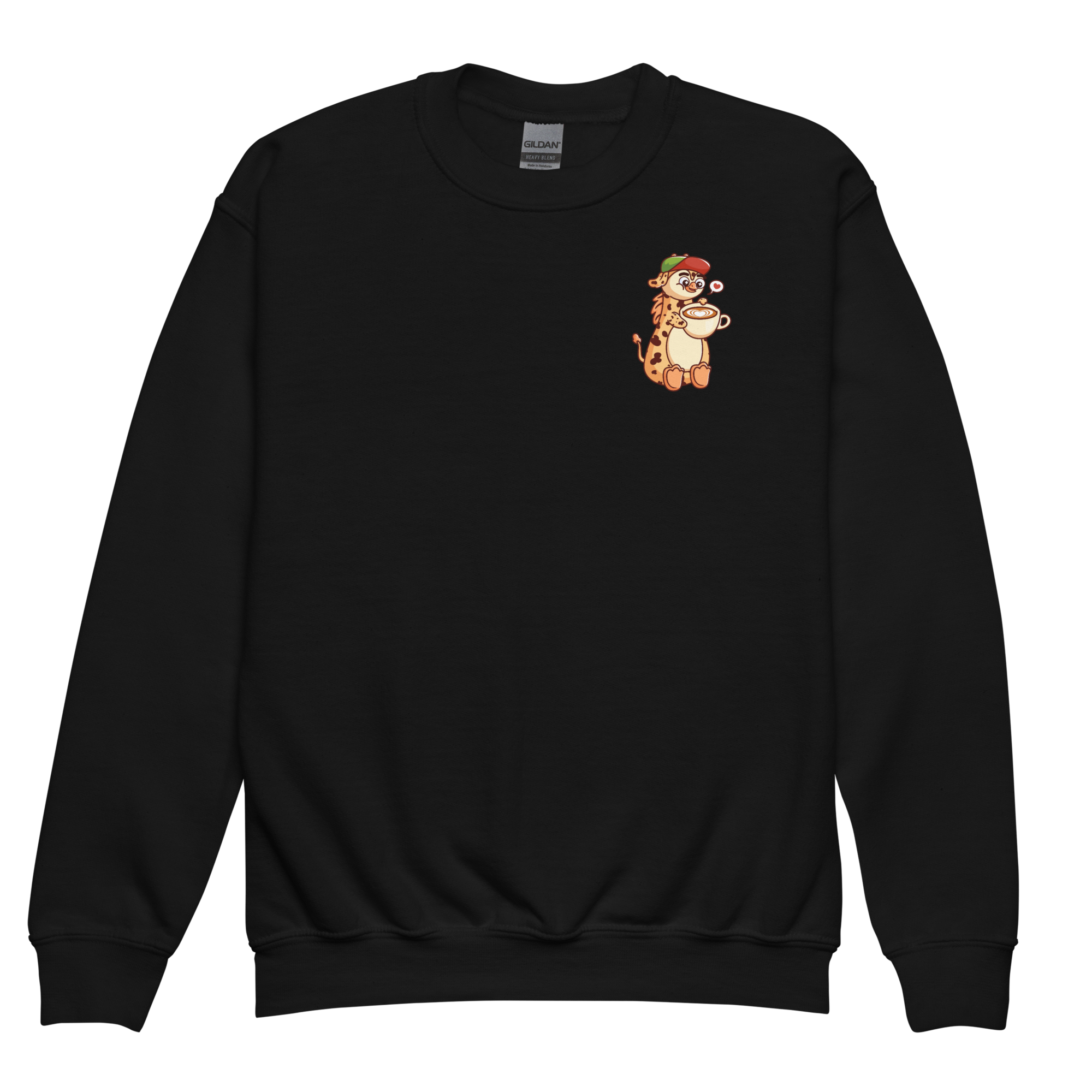 Kaffe girafpingvin Børne Sweatshirt (Premium)