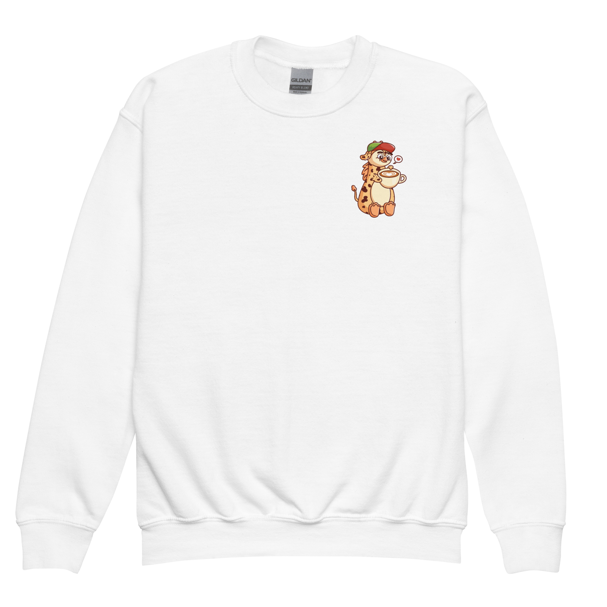 Kaffe girafpingvin Børne Sweatshirt (Premium)